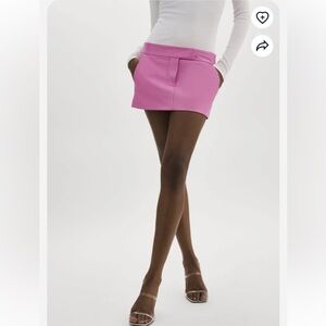 Lamarque Inaya Leather Micro Mini Skirt Hot Pink Size XXS NWT